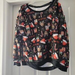 No Boundaries Festive Black and Red Sweater